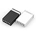 AFENDO® 40W 5-Port Family-Sized Desktop USB Charger/ Wall Travel Power Adapter for iPhone 6/6 Plus, iPhone 5/5S/5C, iPad/iPad Air 2/iPad Mini 3, Galaxy S6/S5/S4/Note 4, HTC Samsung Motorola Android Phones, Bluetooth Speakers, Bluetooth Earphones and Other 5V Devices with Smart Power Technology-18 Months Warranty-White