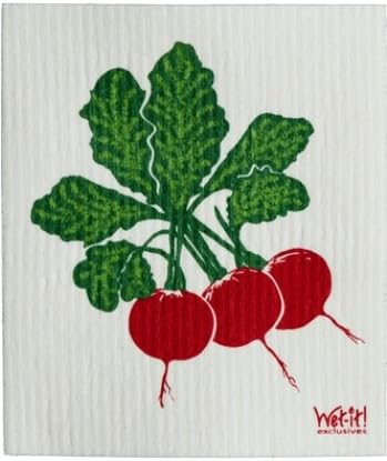Swedish Treasures Wet-it! Cleaning Cloth, Radish, Super Absorbent, Reusable, Biodegradable, All-purpose