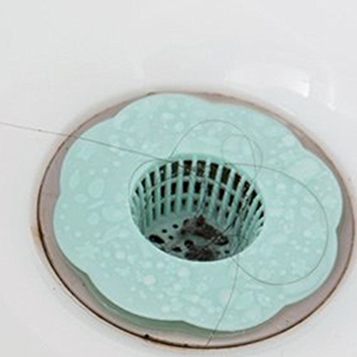 Wild Tribe Hair Drain Clog Remover Cleaning Tool,Kitchen Bath Sink Strainer,Drain Protector Filter Net Drain Hair Catcher Stopper,Pack of 6 (Green)