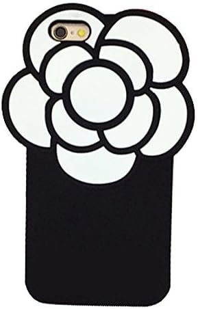 CHOCOCASE Flower Shapes Soft Silione Case for iPhone 7 Camellia Black and White Color Pattern Classic Luxury Designer Style for Girls Women