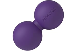 ANVICTOX Peanut Massage Ball,Double Lacrosse Ball for Neck and Back,Medium Density Myofascial Release Massager Ball for Deep-Tissue Massage Muscle Knots Yoga Therapy(Purple)