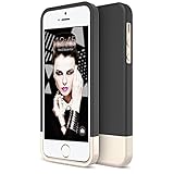iPhone SE Case, Maxboost [Vibrance Series] Protective Case For Apple iPhone SE (2016) & iPhone 5S 5 SOFT-Interior Slider Style Hard Cases Cover - Black / Champagne Gold