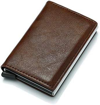 Water Hep Cash Box Metal Mini Protection Automatical Pop Up Metal ID Credit Card Holder Card Case Money Cash Clip Mini Wallet Card Protector Coffee