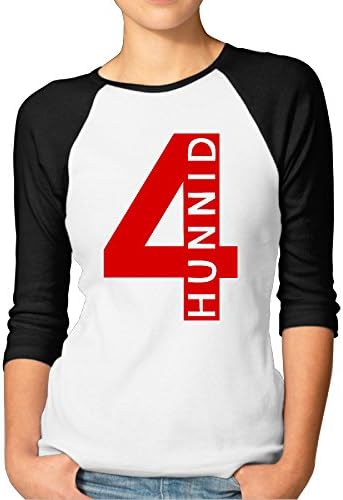 Women YG 4 Hunnid Degreez Casual Round Neck 3/4 Sleeve Baseball Tee Shirts