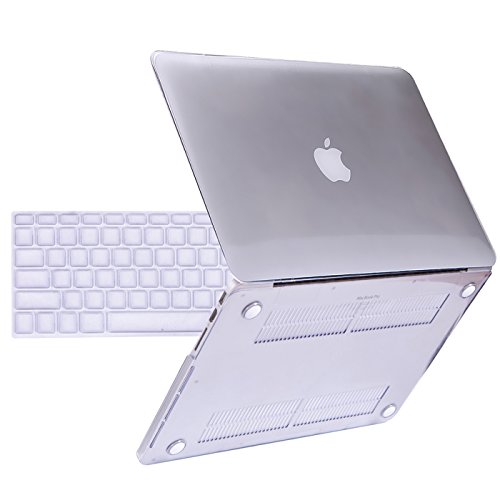 HDE Plastic Hard Shell Case and Keyboard Cover for MacBook Pro 13 with Retina Display (Models: A1425/A1502), Clear