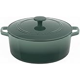 Cuisinart Chef's Classic Enameled Cast Iron Round Covered Casserole (Seafoam Green, 7- Quart)