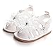 BENHERO Infant Baby Girls Flower Anti-Slip Rubber Sole Prewalker Toddler Sandals (13cm(12-18Months), A-White)