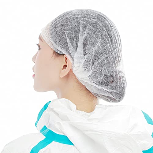 Disposable Shower Cap, Plastic Shower Cap, Disposable Shower Cap, Individually Wrapped, Plastic Shower Cap, Hair Protection Hair Cap for Salon, Spa, Travel, Hotel, Shower, Braids, Transparent, White,