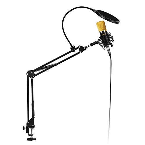 Aukey condenser microphone with pop filter, adjustable …