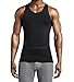 LANBAOSI Men's Breathable Sport Vest Sleeveless Compression Tank Top Black Large