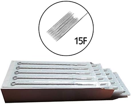 Disposable Sterilized 15F Tattoo Needle (15 Flat) 50pcs/Box Supply (15F)