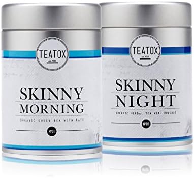Teatox Skinny Detox Organic - Skinny Morning, Skinny Night  - 14 Day Plan, 2 x 1.8 oz.