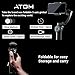 Snoppa Atom 3 Axis Foldable Gimbal for Smartphone & GoPro Hero 4 5 6, Wireless Charging, Built-in Mic Jack, One-Key Switch V/H Orientation, 310g Payload, W Mini Tripod, Black