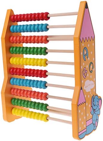 Fogun Wooden Abacus 10 Row Colorful Beads Counting Kids Maths Learning Educational Toy