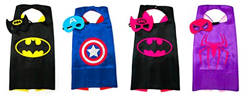 TMD Superhero Princess Costume Cape Mask Dress Up Halloween Birthday Boys Girls