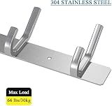 Dripex 304 Stainless Steel Coat Hook Rack Wall Mounted 6 Hooks Heavy Duty view 2