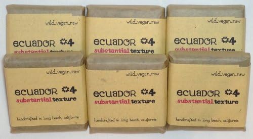 Ecuador #4 - Texture: 6 Bars of Pure, Raw Chocolate that is also Vegan (Dairy and Egg Free), Organic - Non-GMO, Gluten-Free and Soy-Free. Handamade with Love. Manufactured in Long Beach-CA