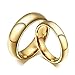 DOMILINA 18k Gold Plated High Polished Comfort Fit Domed Tungsten Ring 4mm / 6mm Wedding Band Size 6-13