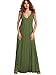 Verdusa Women's Casual Sleeveless Deep V Neck Summer Beach Maxi Long Dress Olive Green M