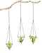 Mkono 3 Pack Hanging Air Plant Holder Himmeli for Tillandsia Display Gemometric Planter with Chains Home Decor for Airplants, Bronze