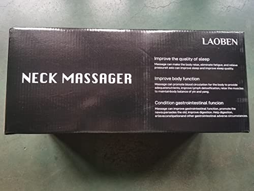 LAOBEN Neck Massager, Electric Back Shoulder Massager with Heat, Deep Tissue Kneading Shiatsu Massage, Relieve Muscle Pain, Use in Office Home and Car, Comfortable Gift for Men, Women.