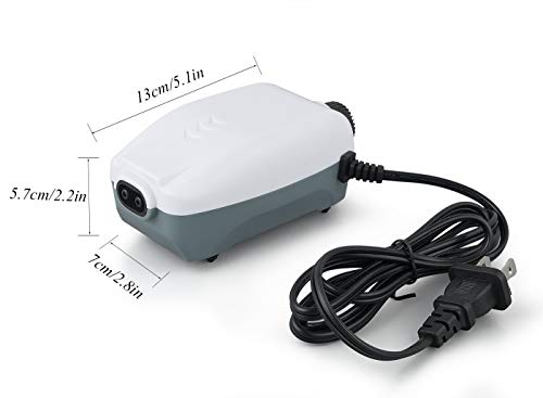 FEDOUR Aquarium Oxygen Air Pump, 2 Outlets Fish Tank Air Pump, Whisper Quiet Fish Air Pump with Completed Accessories