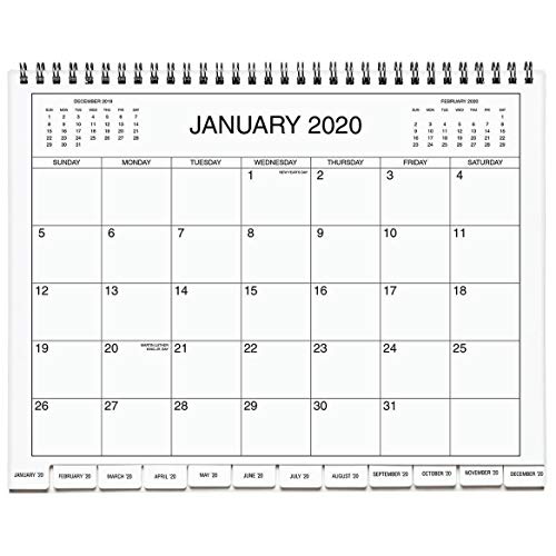 5-Year Calendar Planner, 2020-2024 Monthly Schedule Organizer Flip Calendar Diary with Tabs, Spiral Bound Top, Blue, 8 Â½" Wide x 11" Long