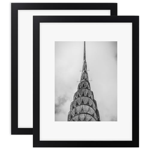 Picture Frames 11x14 Black 2 Pack Nature Solid Wood for Wall Mounting and Tabletop Display
