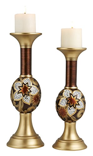 OK Lighting OK-4282C Azalea Candleholder Set of 2 (14" & 16"H),,