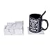 WAYIFON Coasters for Drinks, 6 PCS Premium PU Leather Drink Coaster with Holder, Heat and Water Resistant Cup Mat - Protect Your Table from Stains and Damage, Housewarming Gift - Square Marble White
