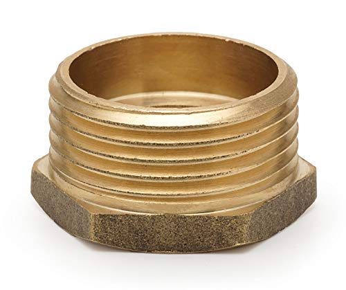 Hex Bushing 1" Male x 1/2" Female Brass for Repair; Threaded Pipe Fitting