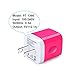 Charger Box, FiveBox Dual Port USB Wall Charger Brick Plug Adapter 2.1A Phone Charging Base Cube Charger Block for iPhone X/8/6/7/6S/7 Plus, iPad, Apple, Samsung S7 S6 S8, Android, LG, ZTE-2Pack/Pink