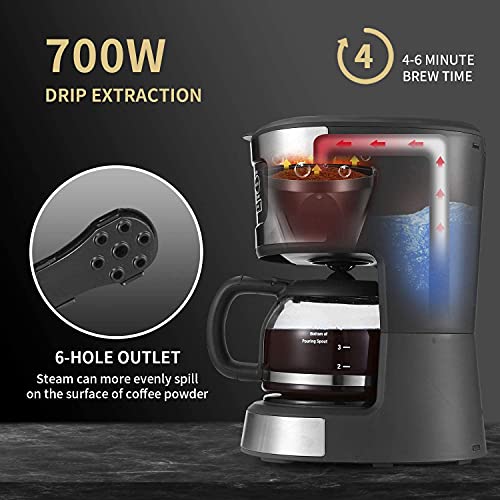 Gevi Coffee Maker, 5 Cups Small Programmable Coffee Machine with