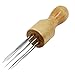Quwei Felting Needle Kit with Eight Needles Tool, Craft Wool Felt Stitch Punch, Solid Wood Handle, Brown, Sharp Points, 8 Count