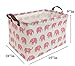 HIYAGON Collapsible Storage Bin for Organizing Toys, Nursery, Books, Gift Baskets - Pink Elephant Fabric