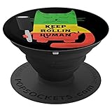 Keep Rollin Human Rasta Cat - PopSockets Grip and