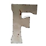 Rustic Arrow Letter F for Decor, 14-Inch, Silver