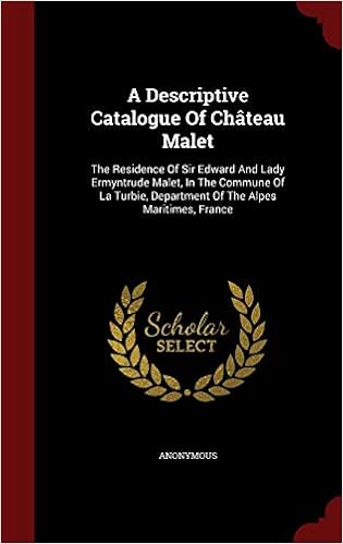 A Descriptive Catalogue Of Chateau Malet The Residence Of Sir Edward And Lady Ermyntrude Malet In The Commune Of La Turbie Department Of The Alpes Maritimes France Amazon Es Anonymous Libros En Idiomas