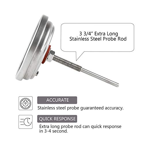 BBQ Grill Temperature Gauge Waterproof Large Face for Kamado Grill Joe Barbecue Charcoal Grill