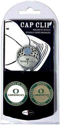 Team Golf Ncaa Oregon Ducks Golf Cap Clip With 2 Removable Double-Sided Enamel Magnetic Ball Markers, Attaches Easily To Hats