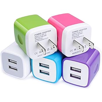 USB Charger Plug, Wall Charger, Charging Block, 5-Pack 2.1A/5V Portable Power Cube Charger Adapter Compatible with iPhone 11/11 Pro Max/Xs Max/Xs/XR/X/8/7/6S/6 Plus, Samsung, LG, Moto, Android Phone