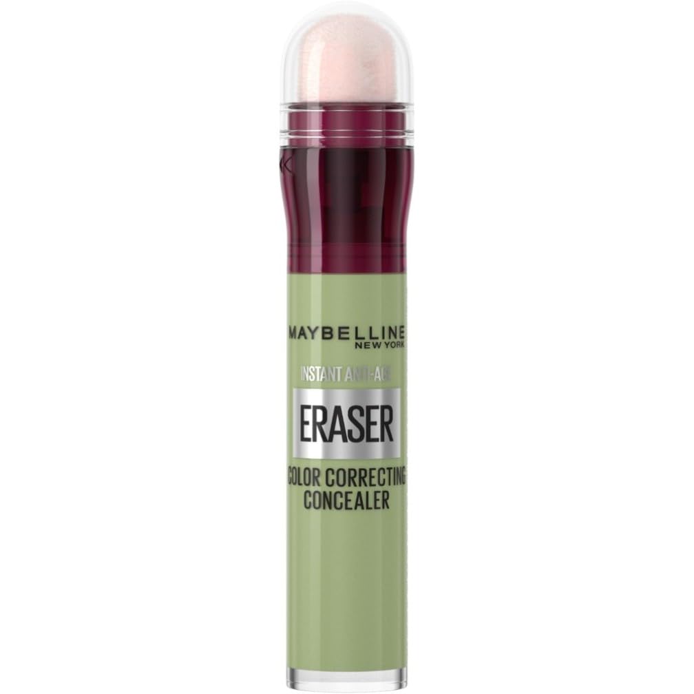 Maybelline New York Eraser Eye, Colour Correcting Concealer, Counteracts Redness, for a Natural Soft-Focus Finish, Dermatologist Tested & Suitable for Sensitive Skin, (151, Green)
