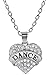 Glamour Girl Gifts Collection Small Silver Tone Crystal Heart Shaped DANCE Pendant Charm Necklace for Girls, Teens, Women (Clear)