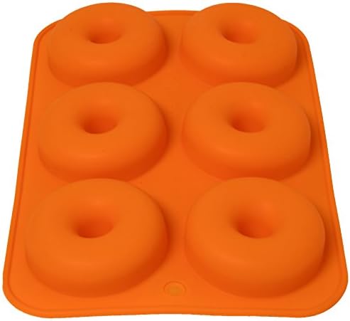 6 Cavity Silicone Donut Cake Chocolate Soap Baking Mold Orange