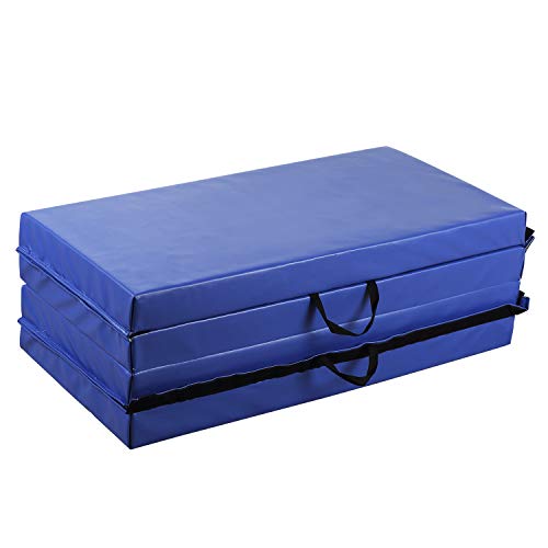 ZENOVA Thick Tumbling Crash Pad Landing Mat for Gymnastics 4 fold Kip Bar Mat Workout Crash Mat