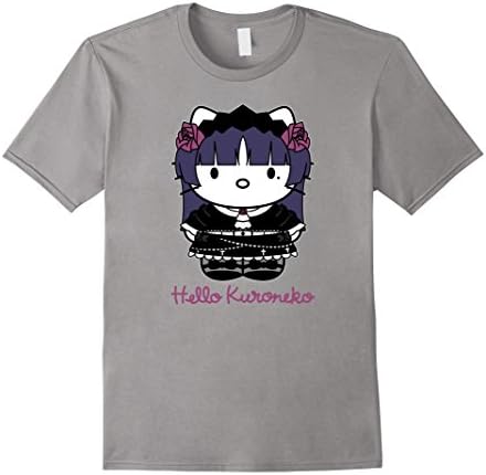 merimeaux: Hello Kuroneko T-shirt - Male Medium - Slate