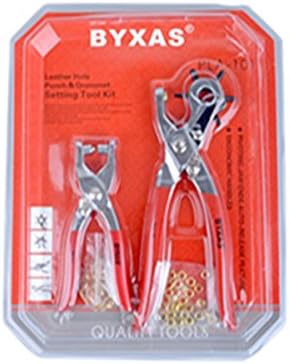 BYXAS Leather Hole Punch & Grommet Setting Tool Kit PLA-101