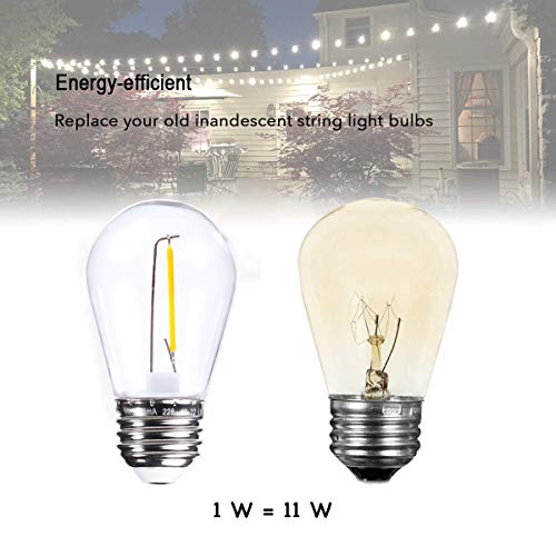 30Pack S14 Edison Light Bulbs LED 1W, Shatterproof, Visther