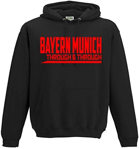 FootballApparelGifts Bayern Munich Through and Through Premium Hoodie Gift Mens Present (Small) Black