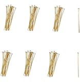 LASSUM 330 PCS Gold Plated Head Pins Findings, 32mm Head Pins DIY Jewelry Making